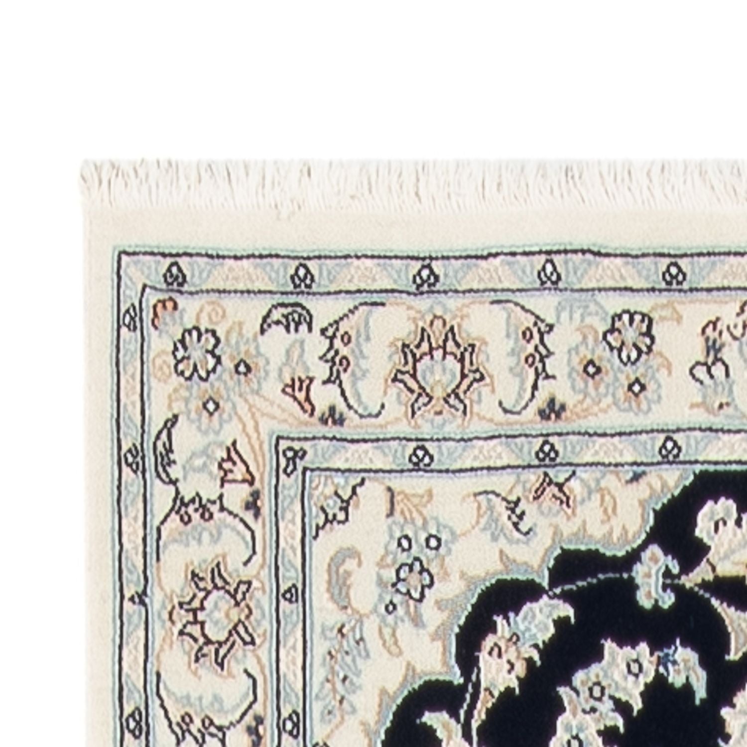 Løber Persisk tæppe - Nain - Premium - 344 x 90 cm - mørkeblå