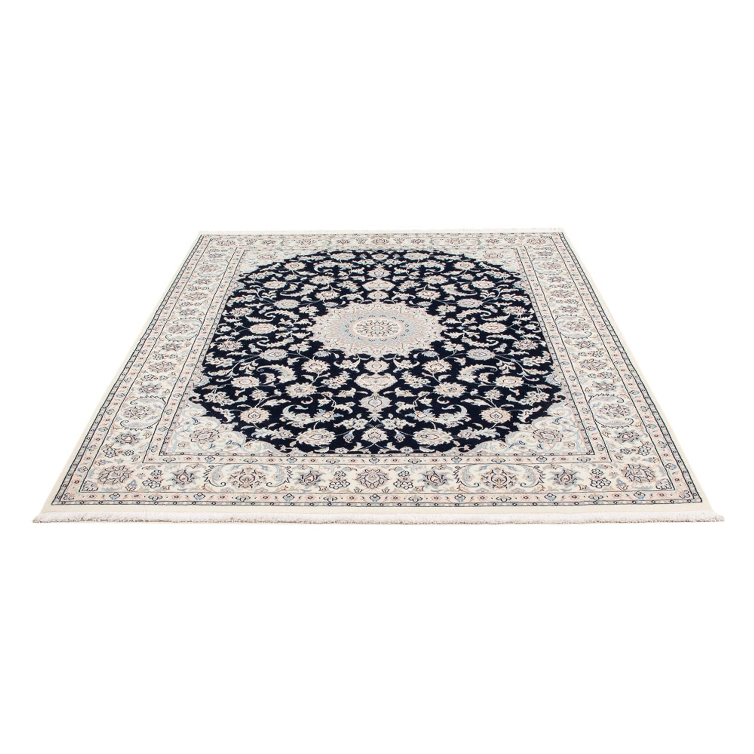 Persisk tæppe - Nain - Premium - 200 x 150 cm - mørkeblå
