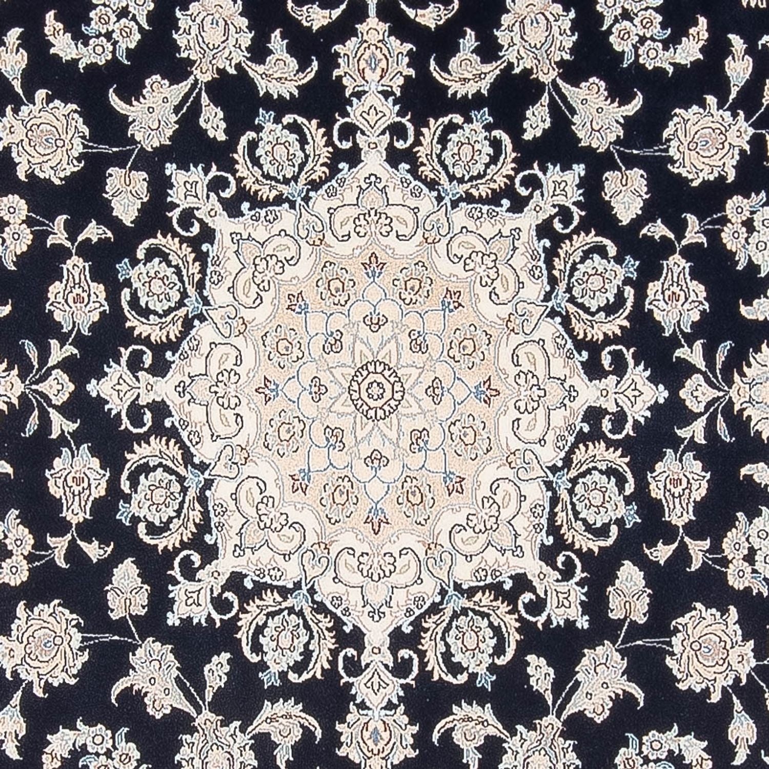Persisk tæppe - Nain - Premium - 301 x 202 cm - mørkeblå