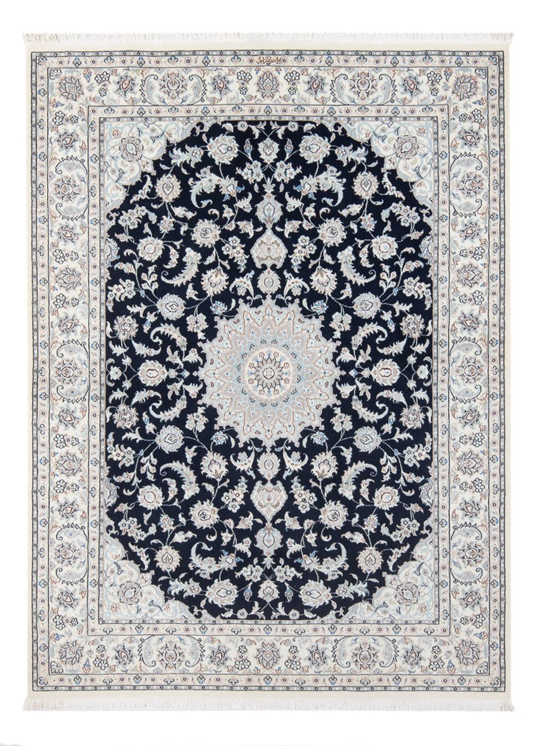 Persisk tæppe - Nain - Premium - 199 x 149 cm - mørkeblå