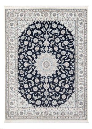 Persisk tæppe - Nain - Premium - 199 x 149 cm - mørkeblå