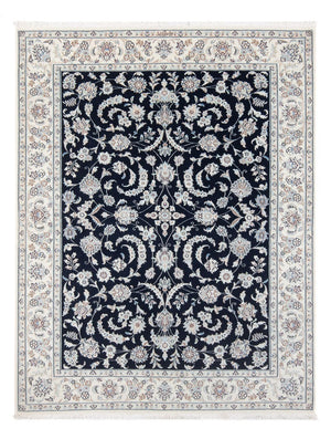 Persisk tæppe - Nain - Premium - 196 x 151 cm - mørkeblå