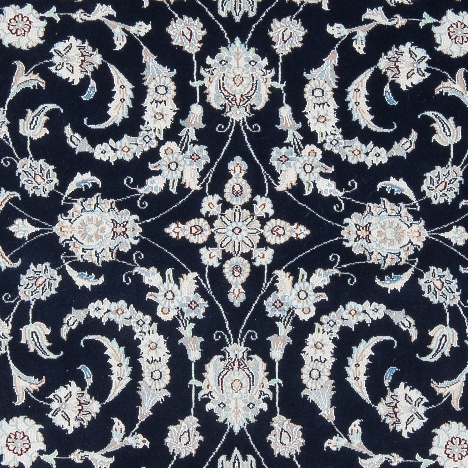 Persisk tæppe - Nain - Premium - 196 x 151 cm - mørkeblå
