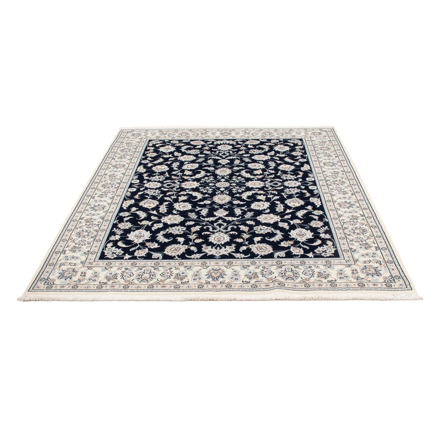 Persisk tæppe - Nain - Premium - 203 x 150 cm - mørkeblå