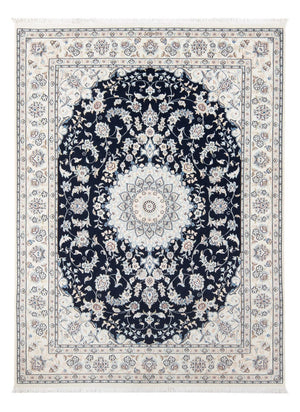 Persisk tæppe - Nain - Premium - 196 x 148 cm - mørkeblå