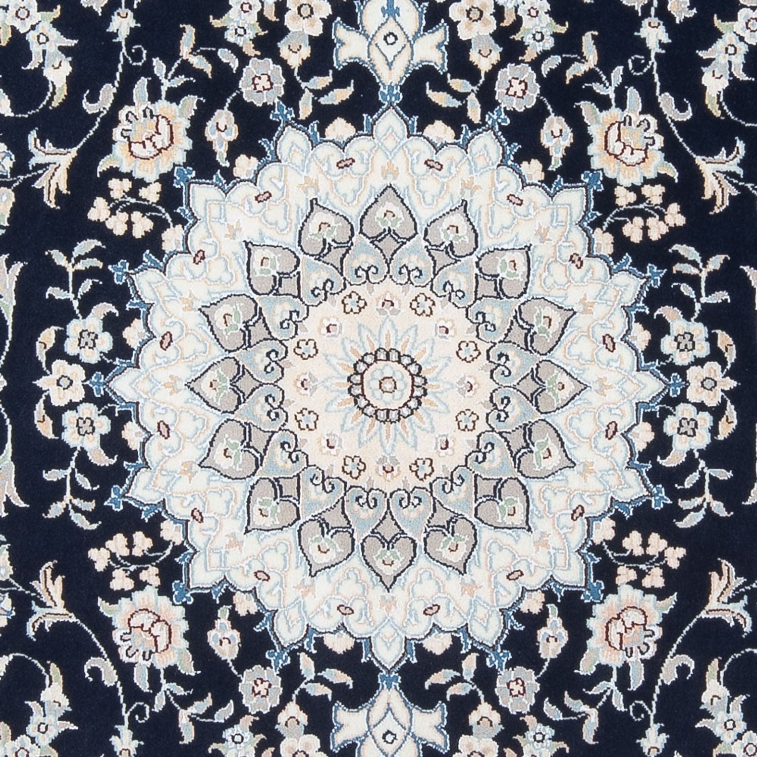 Persisk tæppe - Nain - Premium - 196 x 148 cm - mørkeblå