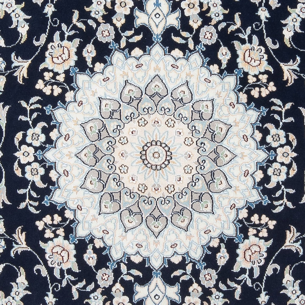 Persisk tæppe - Nain - Premium - 196 x 148 cm - mørkeblå