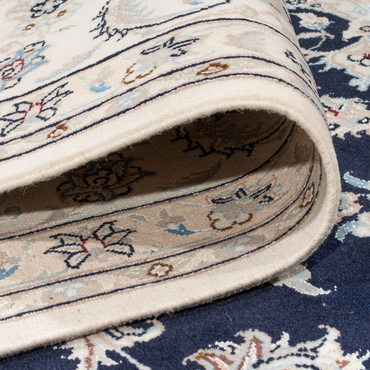 Persisk tæppe - Nain - Premium - 300 x 247 cm - mørkeblå