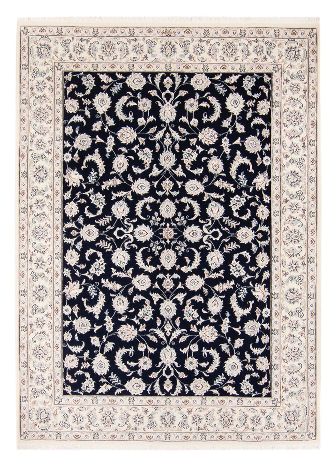 Persisk tæppe - Nain - 233 x 170 cm - mørkeblå