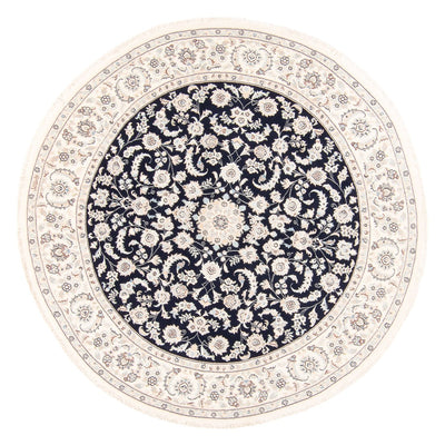 Persisk tæppe - Nain rundt  - 202 x 202 cm - mørkeblå