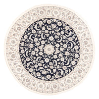 Persisk tæppe - Nain rundt  - 202 x 202 cm - mørkeblå