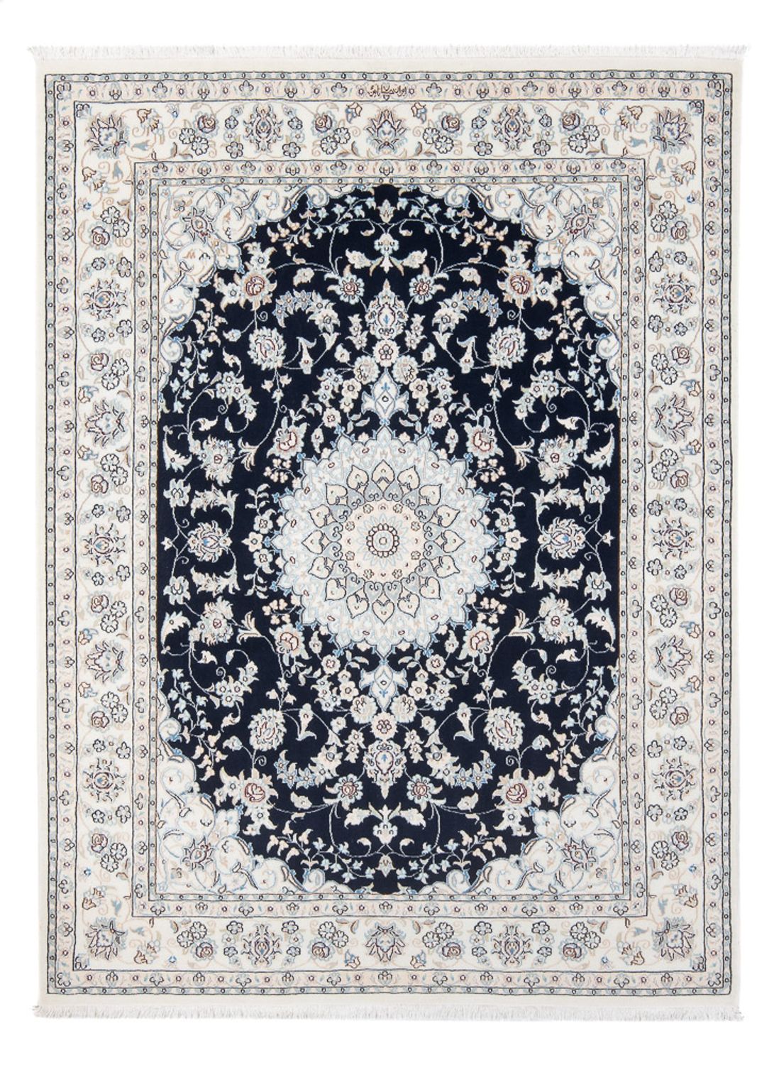 Persisk tæppe - Nain - Premium - 199 x 150 cm - mørkeblå