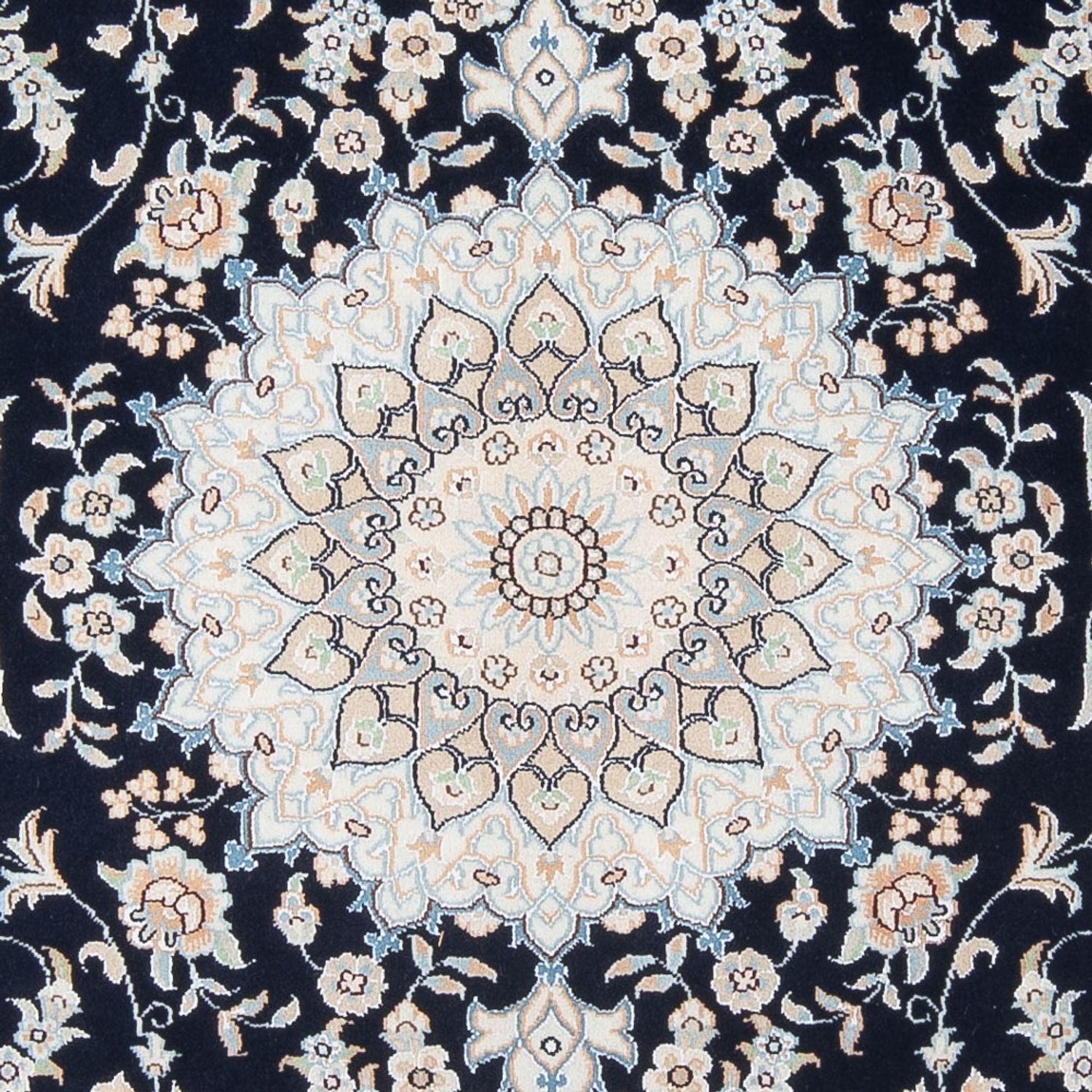 Persisk tæppe - Nain - Premium - 195 x 150 cm - mørkeblå