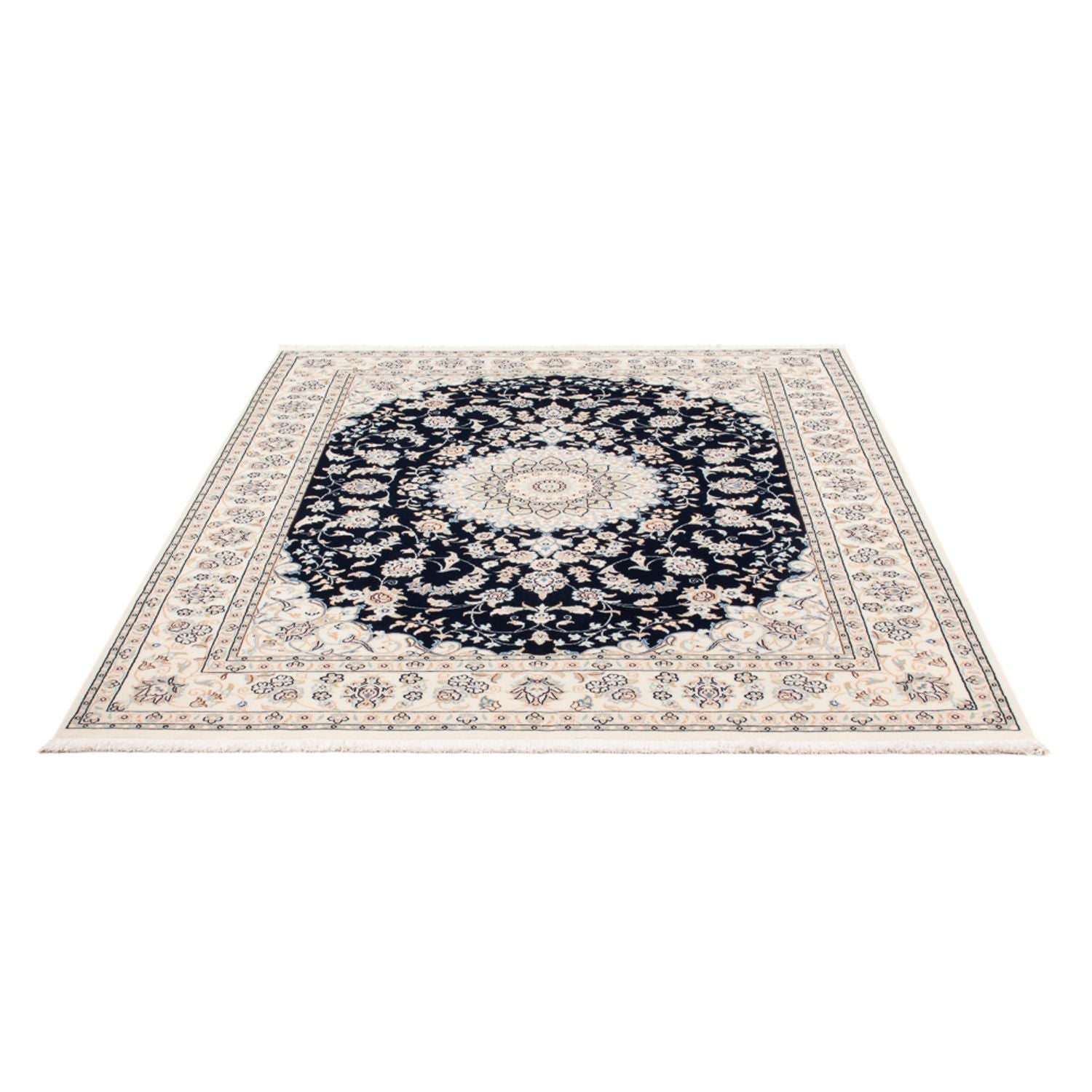 Persisk tæppe - Nain - Premium - 195 x 150 cm - mørkeblå