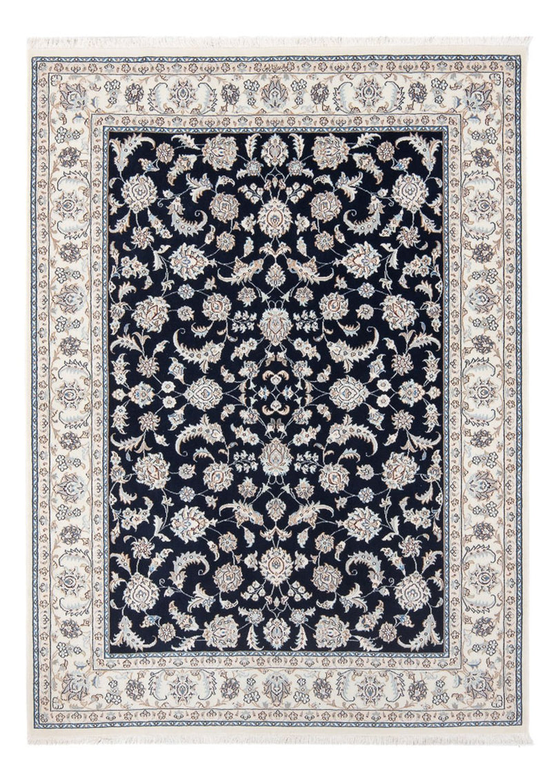 Persisk tæppe - Nain - Premium - 205 x 148 cm - mørkeblå