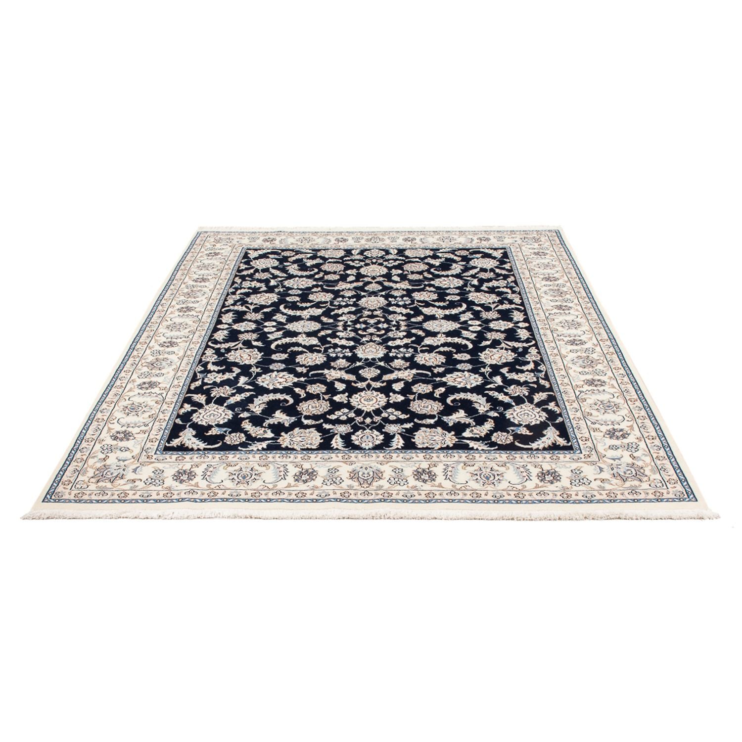 Persisk tæppe - Nain - Premium - 205 x 148 cm - mørkeblå