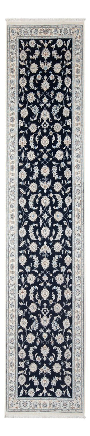 Løber Persisk tæppe - Nain - Premium - 352 x 82 cm - mørkeblå