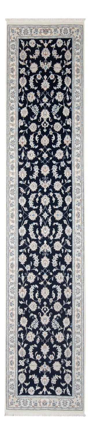 Løber Persisk tæppe - Nain - Premium - 352 x 82 cm - mørkeblå