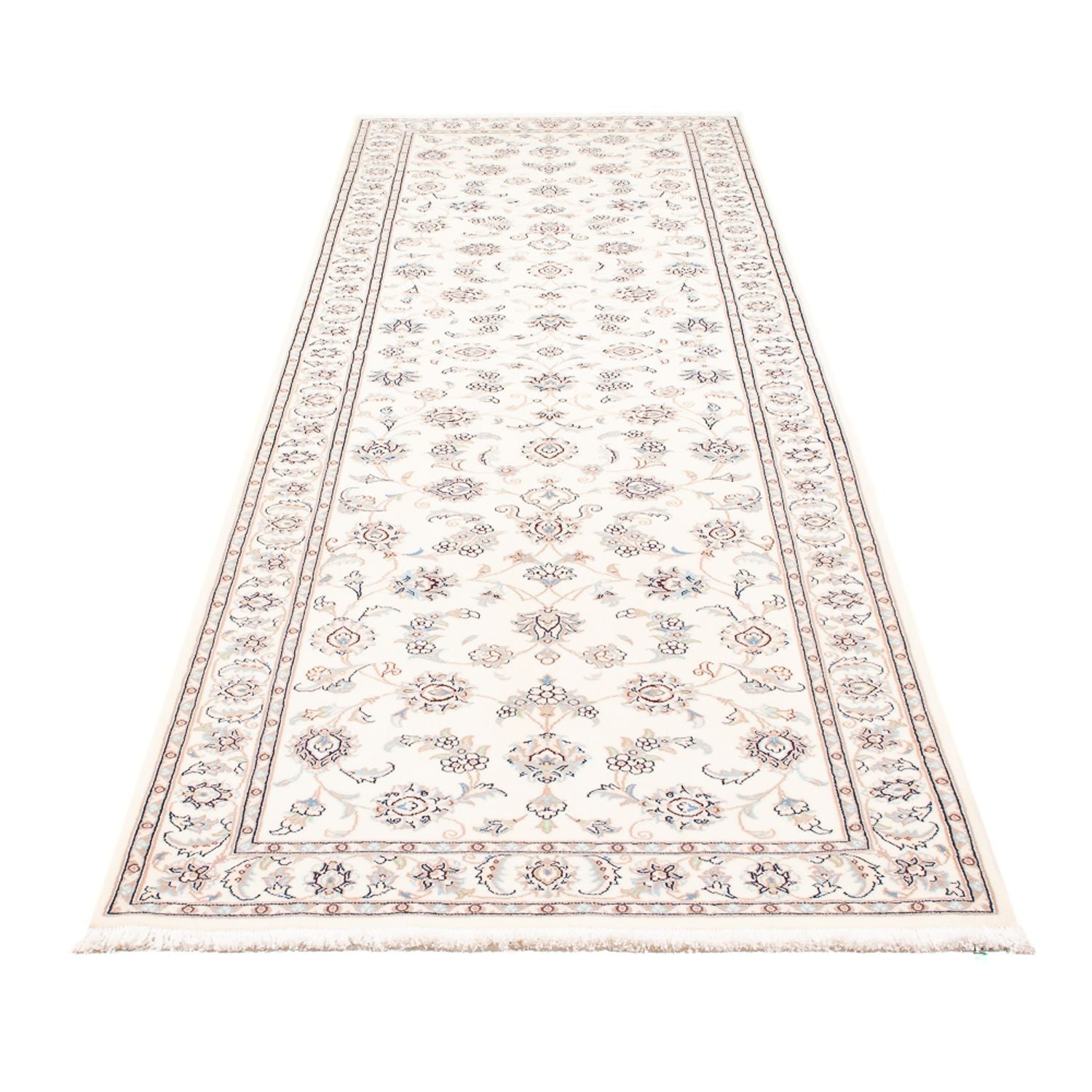 Løber Persisk tæppe - Nain - Premium - 309 x 90 cm - creme