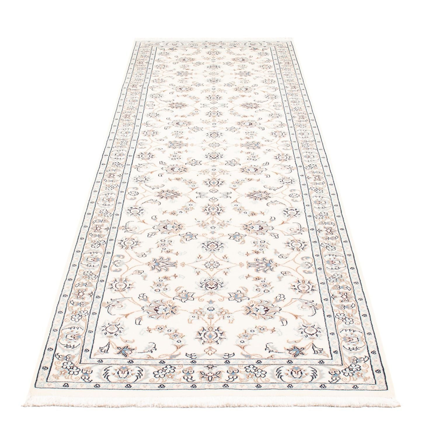 Løber Persisk tæppe - Nain - Premium - 301 x 82 cm - creme