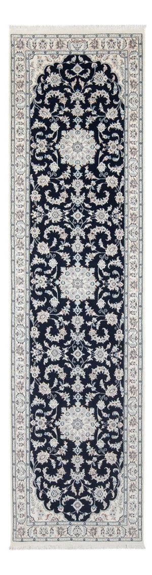 Løber Persisk tæppe - Nain - Premium - 297 x 82 cm - mørkeblå