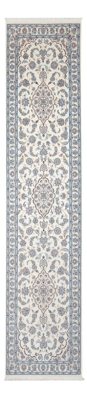 Løber Persisk tæppe - Nain - Premium - 343 x 84 cm - creme