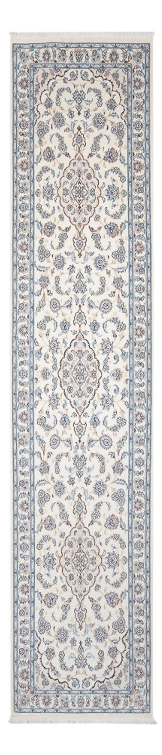 Løber Persisk tæppe - Nain - Premium - 345 x 84 cm - creme