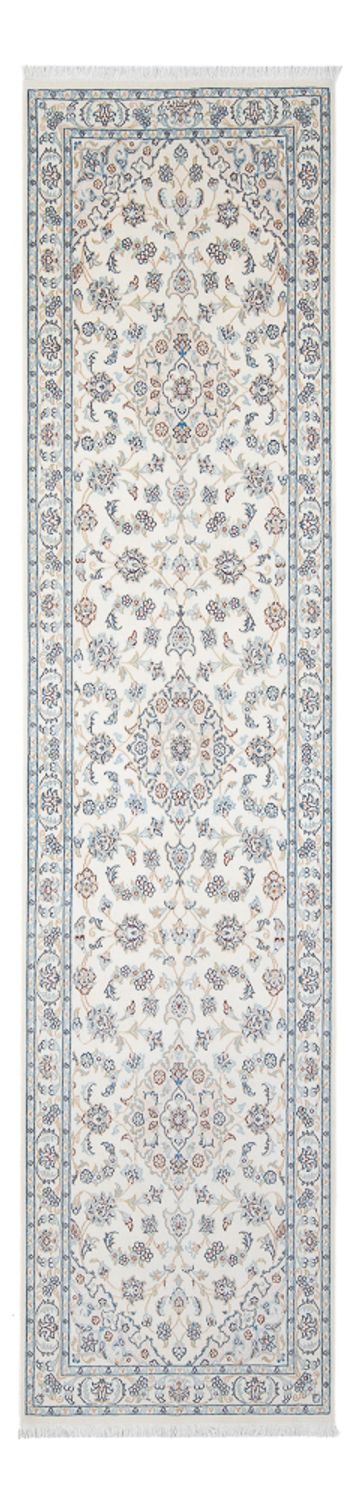 Løber Persisk tæppe - Nain - Premium - 308 x 80 cm - creme