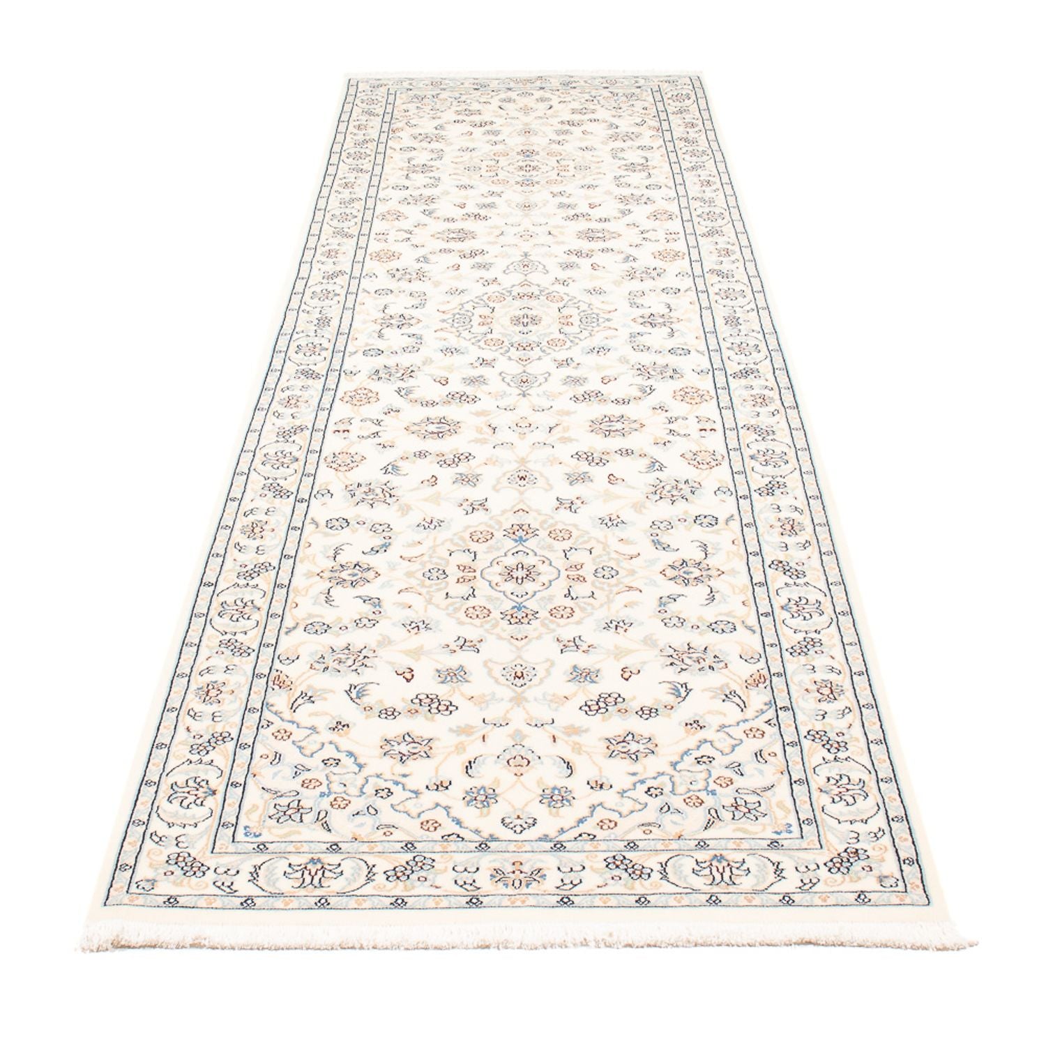 Løber Persisk tæppe - Nain - Premium - 308 x 80 cm - creme