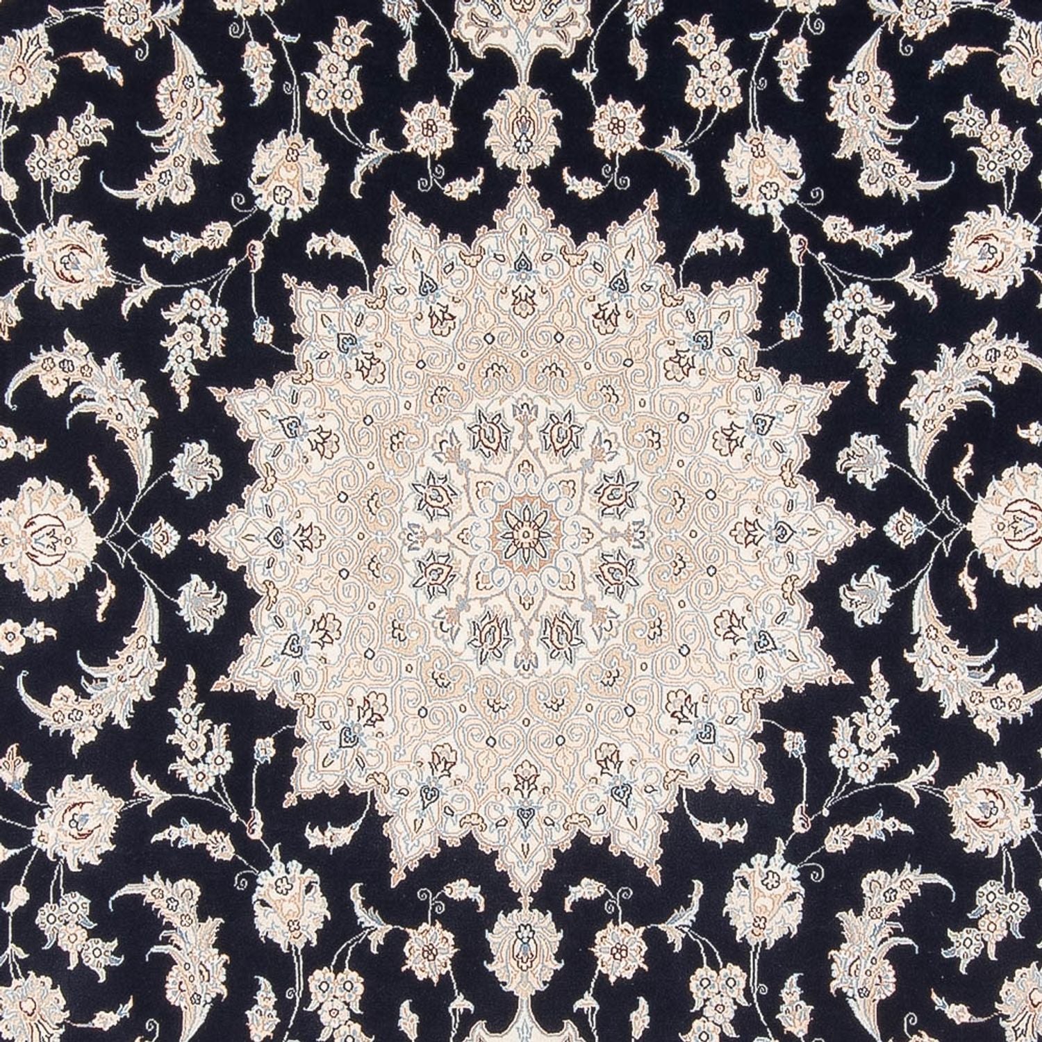 Persisk tæppe - Nain - Premium - 347 x 247 cm - mørkeblå