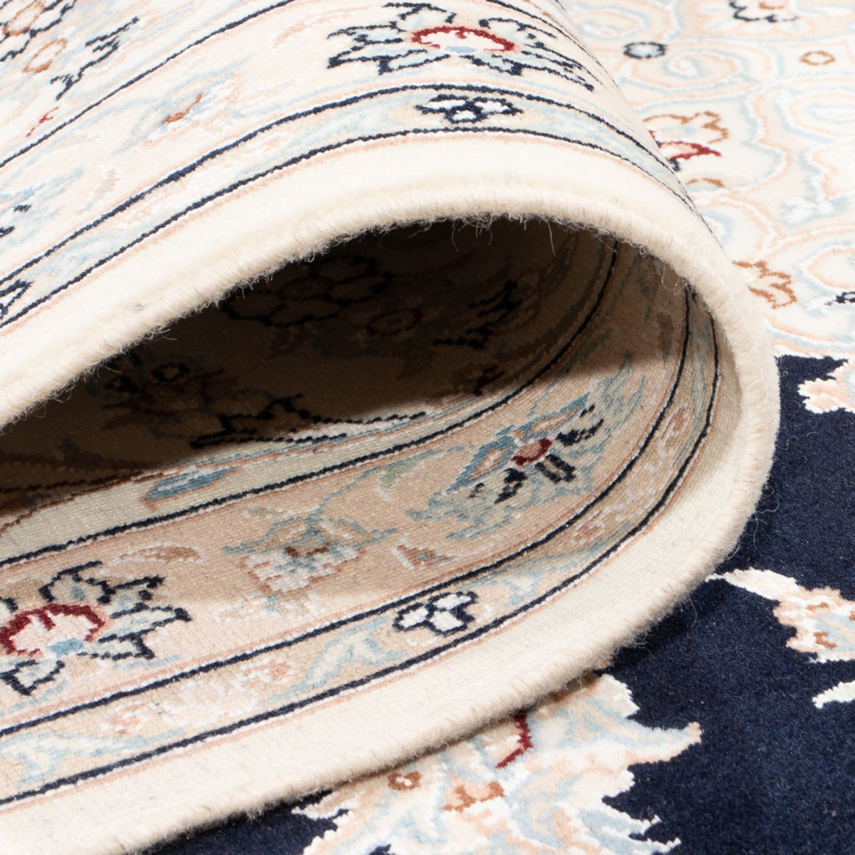 Persisk tæppe - Nain - Premium - 347 x 247 cm - mørkeblå