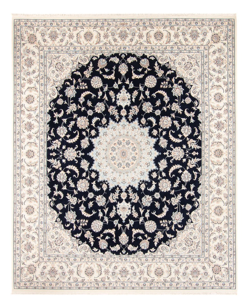 Persisk tæppe - Nain - 278 x 223 cm - mørkeblå