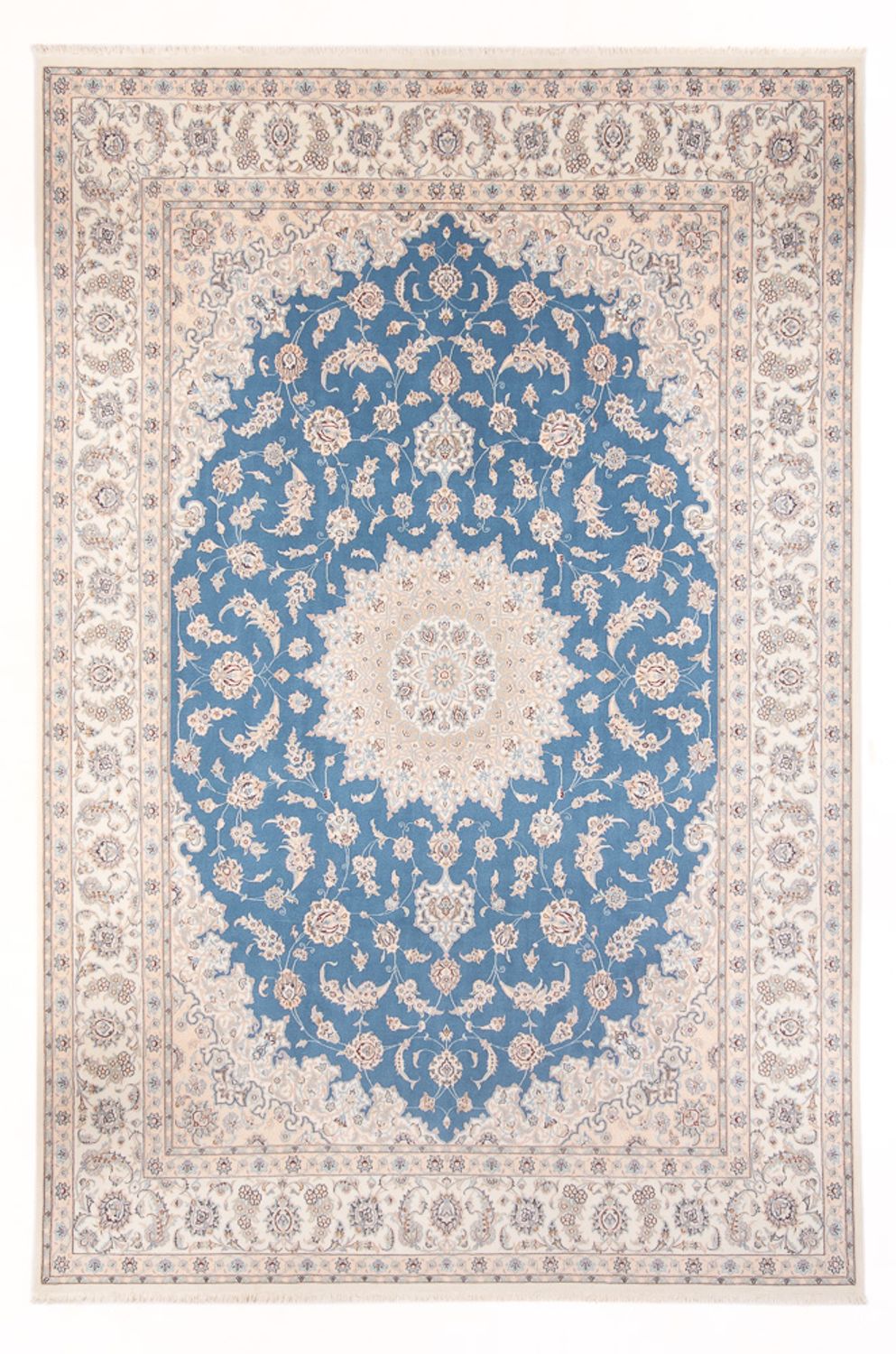 Persisk tæppe - Nain - Premium - 348 x 245 cm - lyseblå