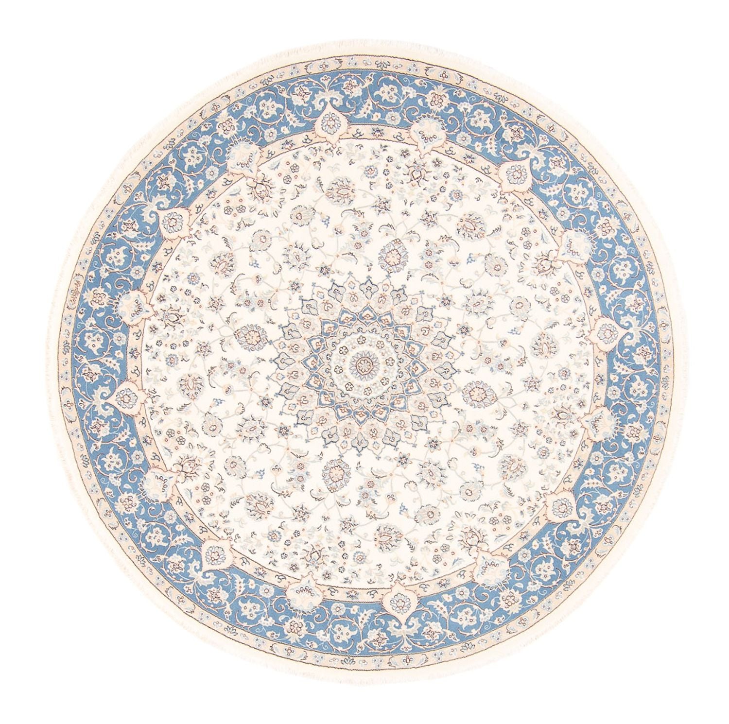 Persisk tæppe - Nain rundt  - 197 x 196 cm - creme