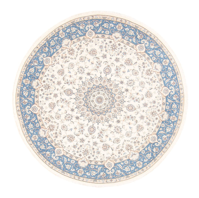 Persisk tæppe - Nain rundt  - 197 x 196 cm - creme