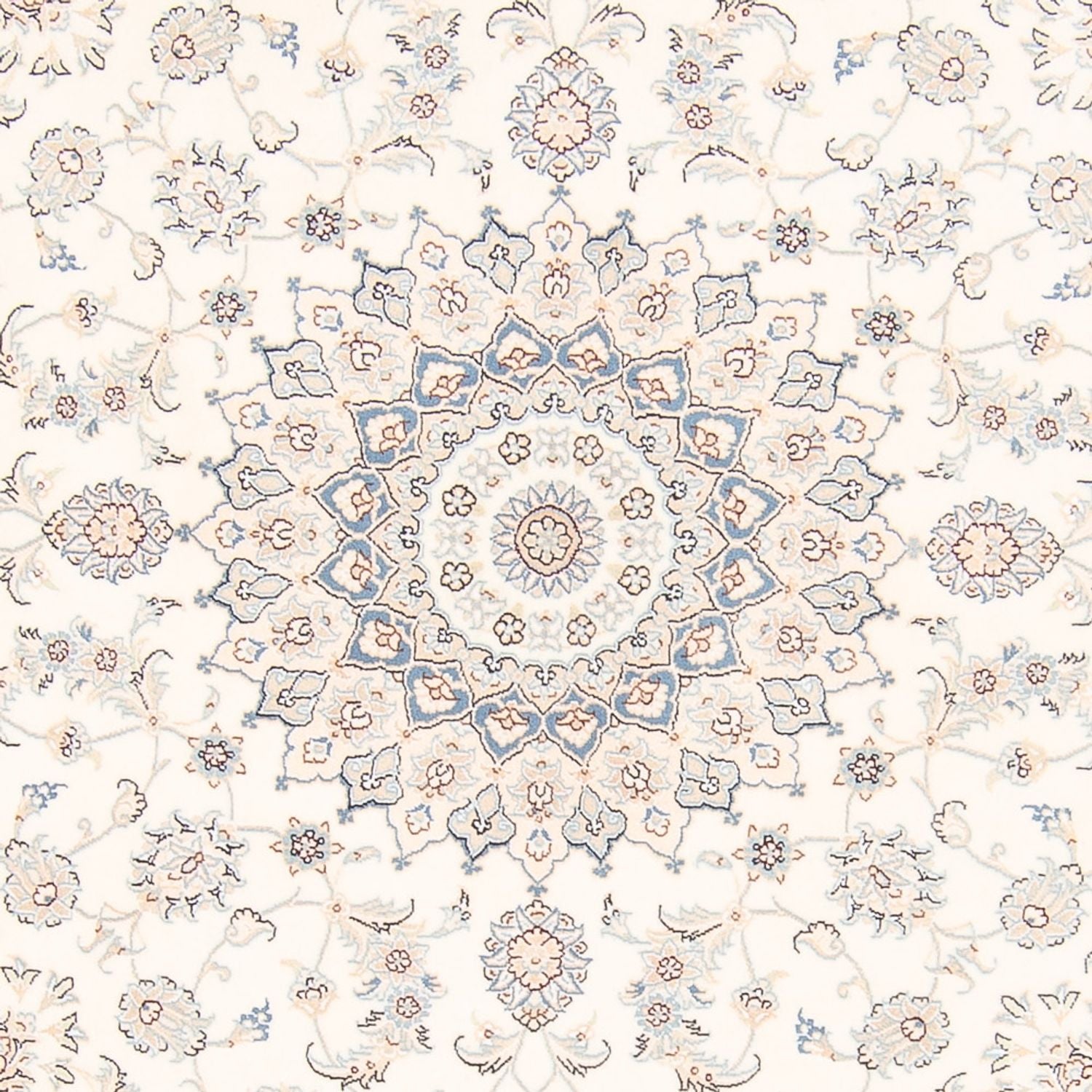 Persisk tæppe - Nain rundt  - 197 x 196 cm - creme