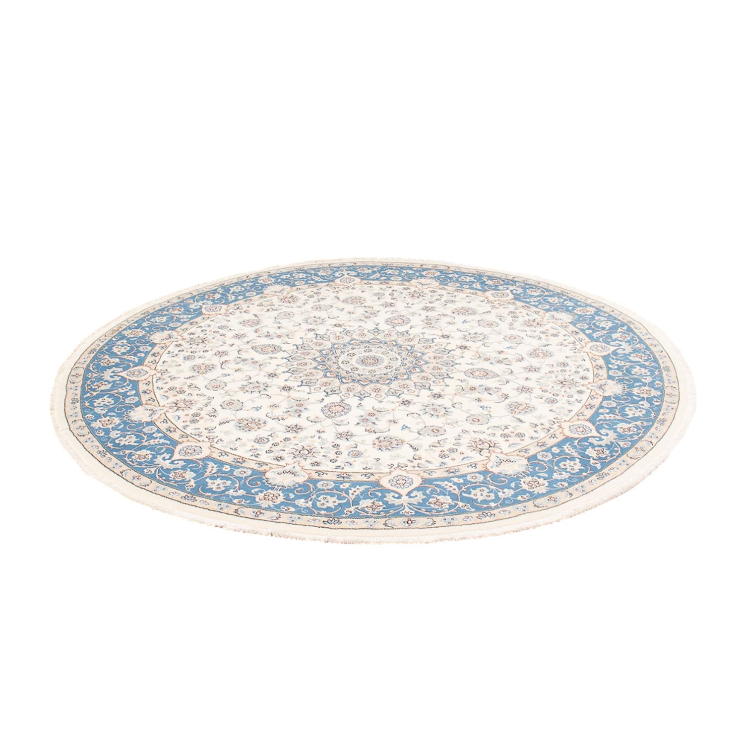 Persisk tæppe - Nain rundt  - 197 x 196 cm - creme