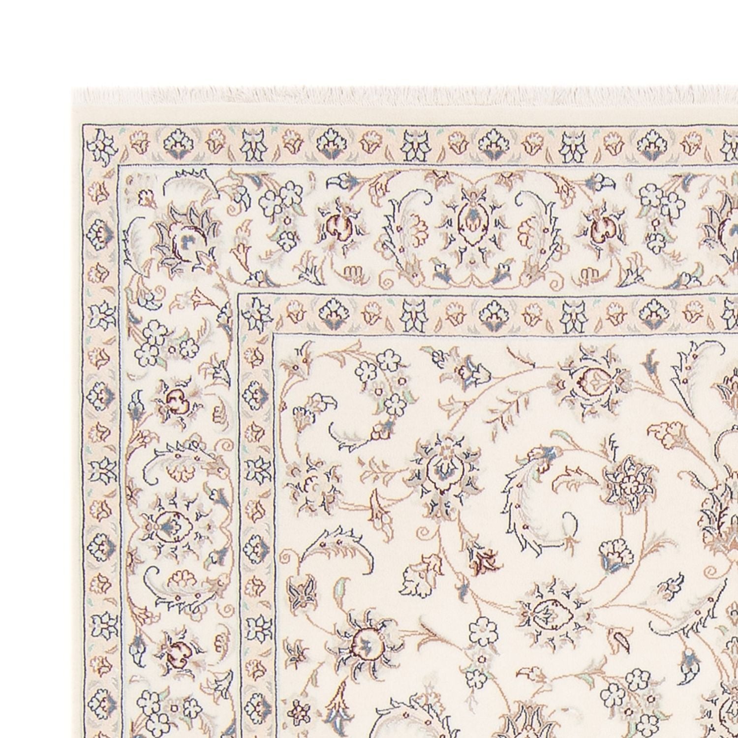 Persisk tæppe - Nain - 242 x 171 cm - creme