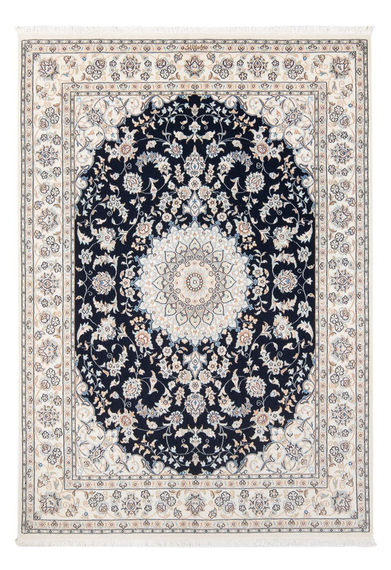 Persisk tæppe - Nain - Premium - 206 x 150 cm - mørkeblå