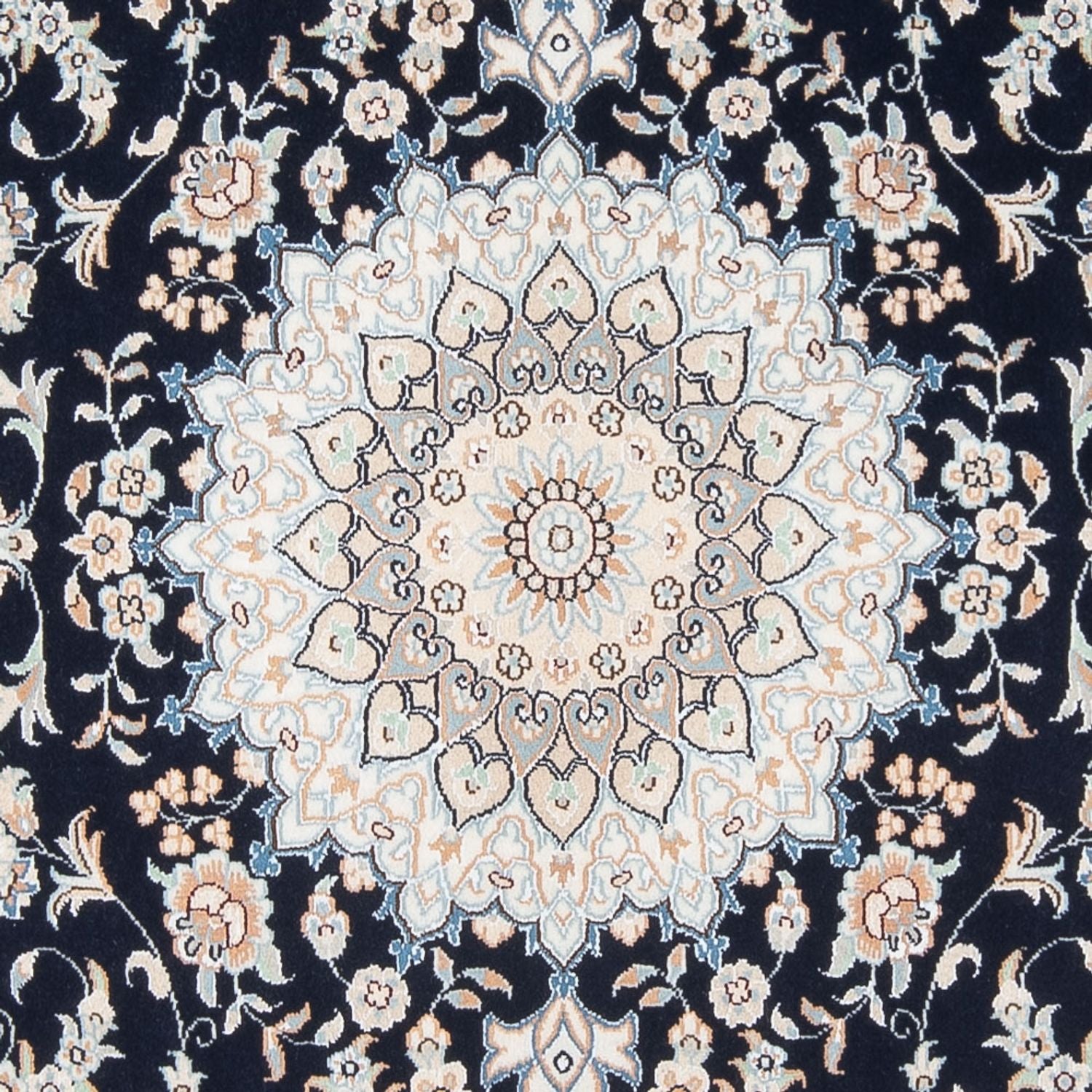 Persisk tæppe - Nain - Premium - 206 x 150 cm - mørkeblå