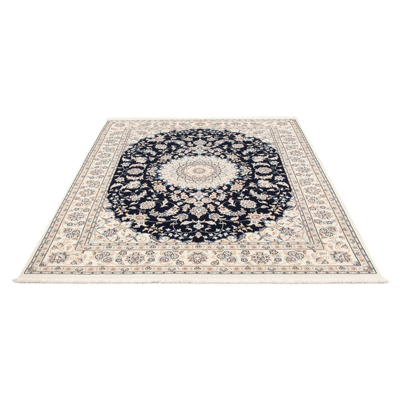 Persisk tæppe - Nain - Premium - 206 x 150 cm - mørkeblå