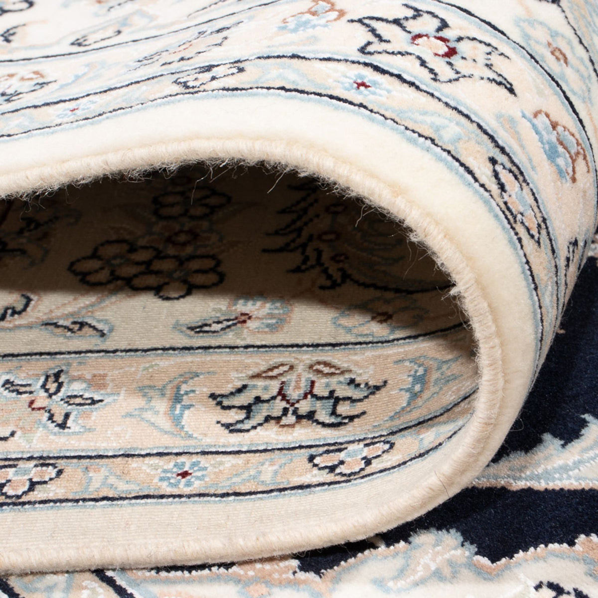 Persisk tæppe - Nain - Premium - 296 x 247 cm - mørkeblå