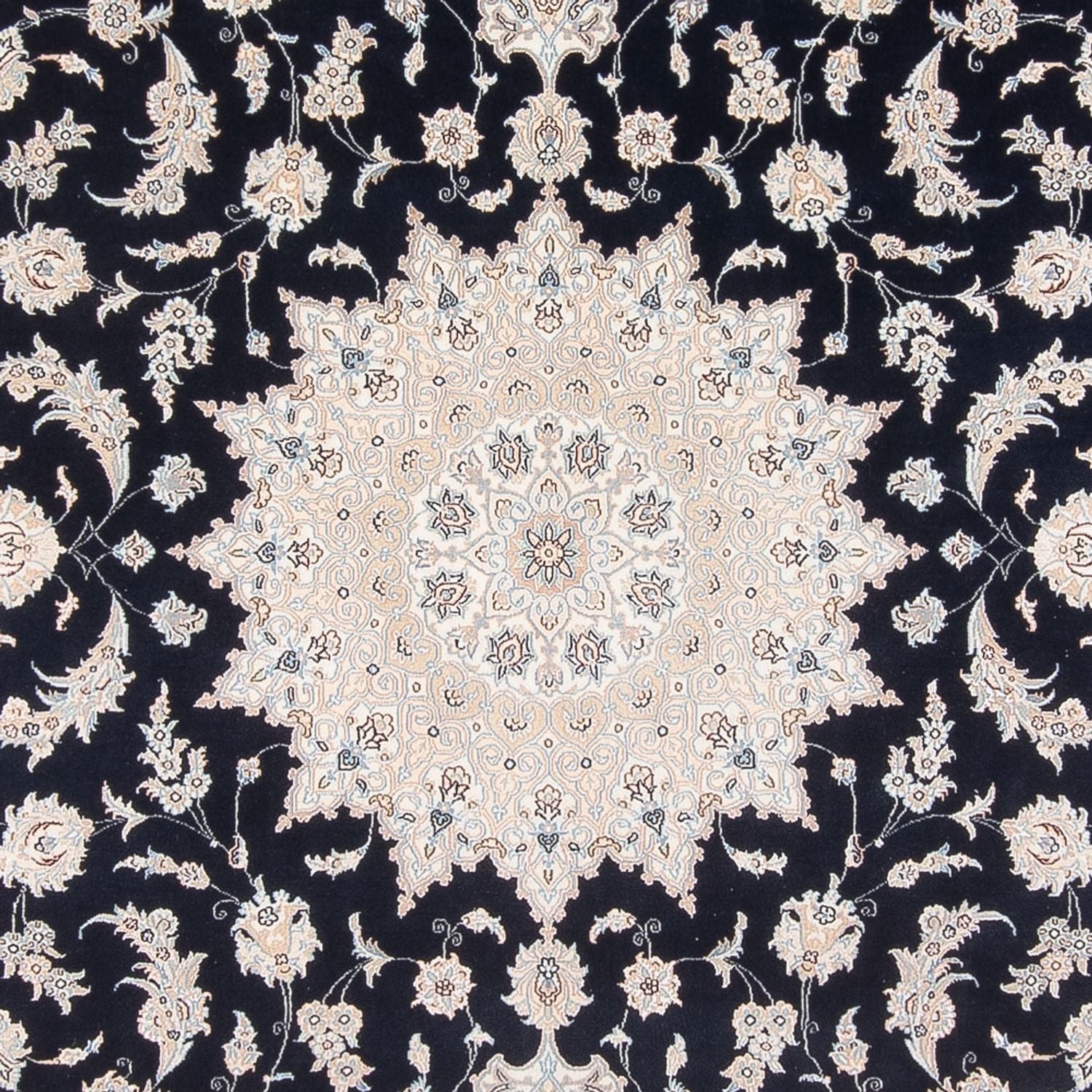 Persisk tæppe - Nain - Premium - 340 x 246 cm - mørkeblå