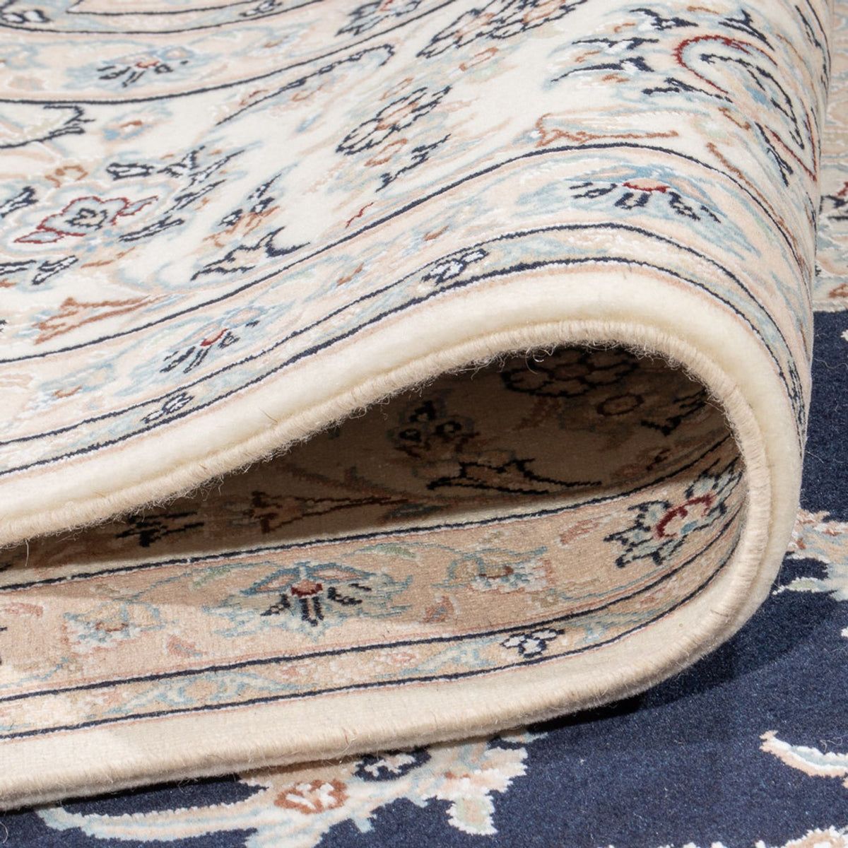 Persisk tæppe - Nain - Premium - 340 x 246 cm - mørkeblå