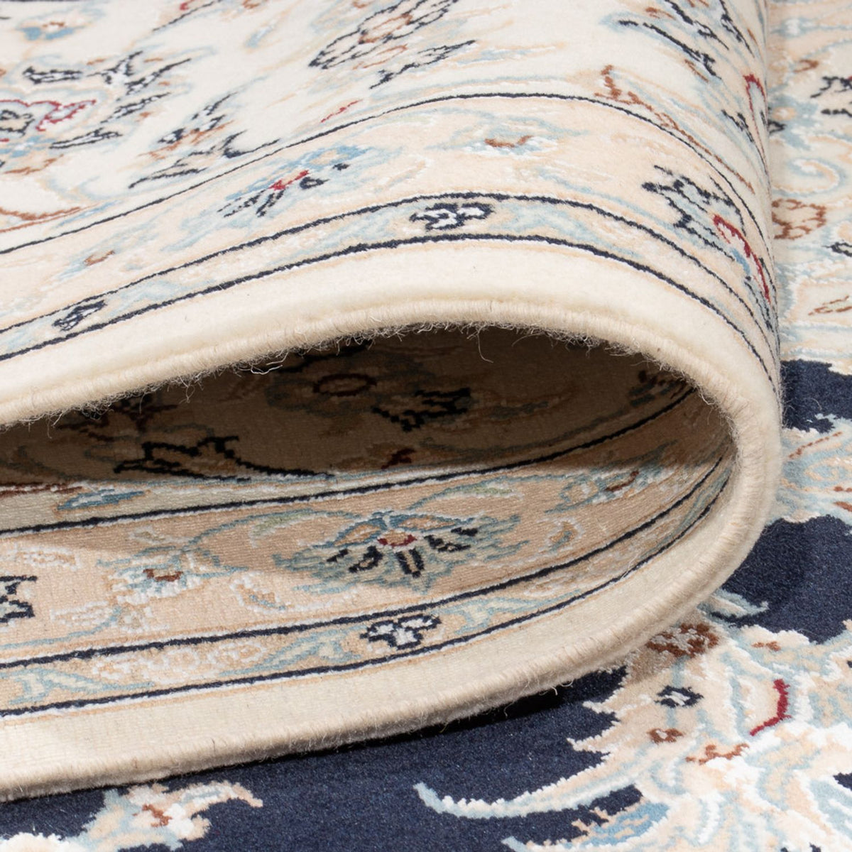 Persisk tæppe - Nain - Premium - 351 x 247 cm - mørkeblå