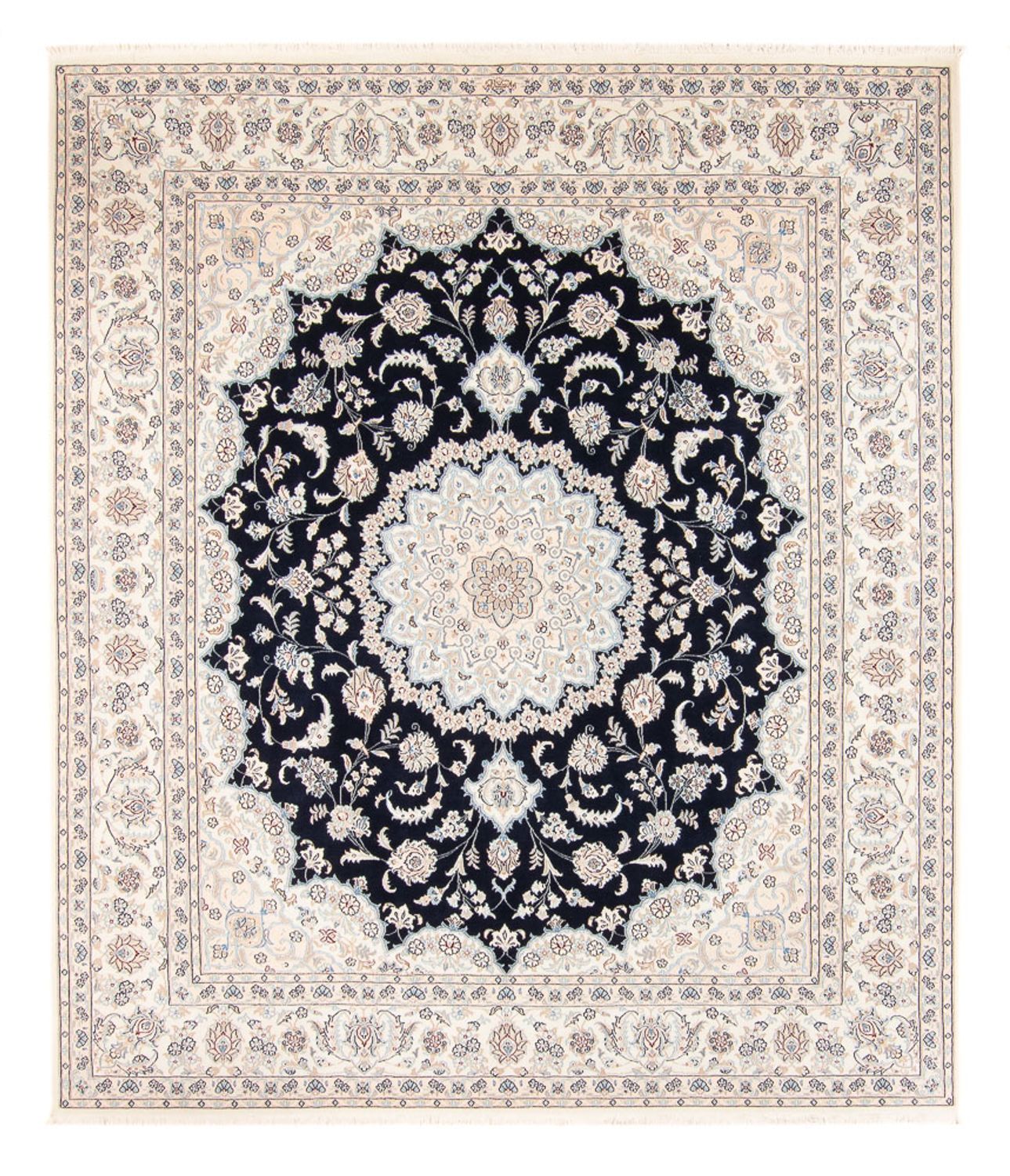 Persisk tæppe - Nain - 266 x 223 cm - mørkeblå