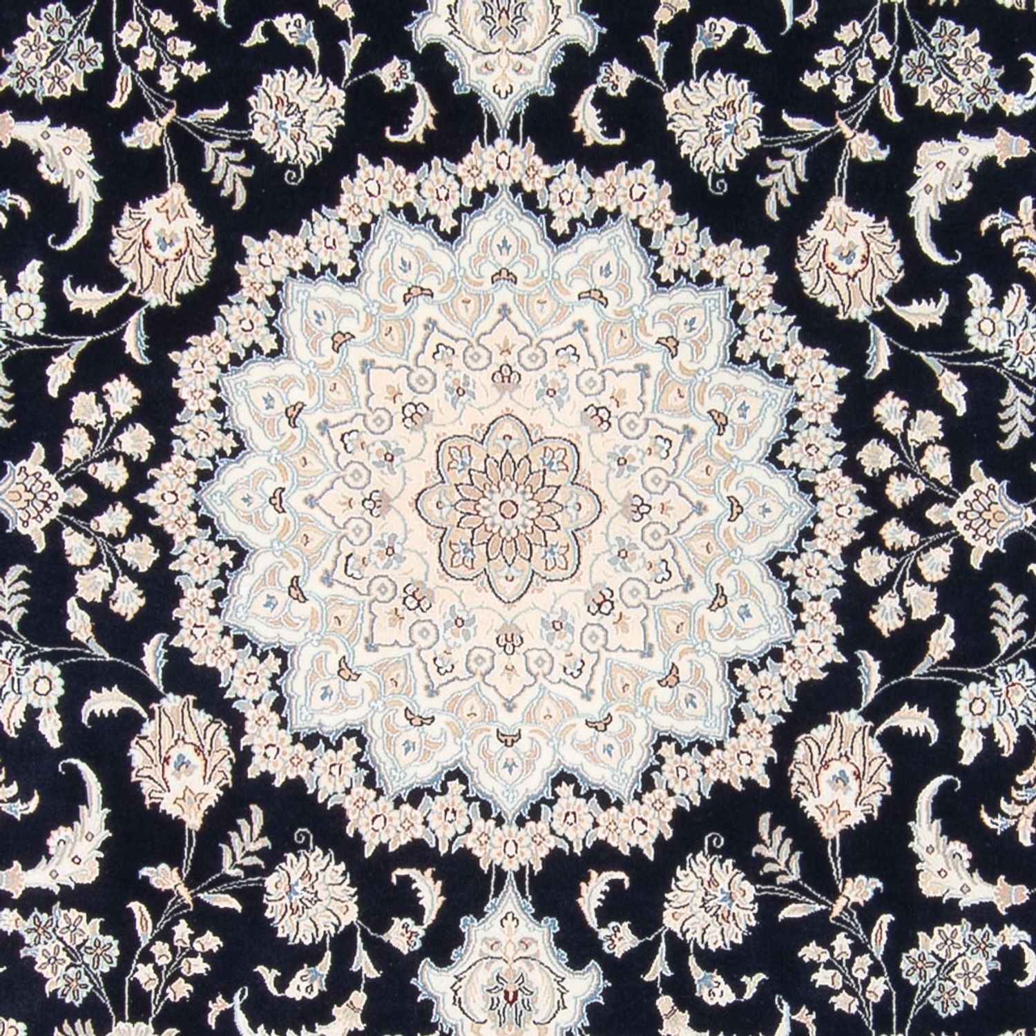 Persisk tæppe - Nain - 266 x 223 cm - mørkeblå