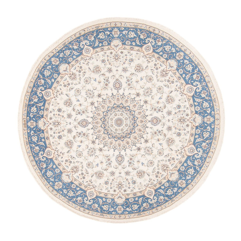 Persisk tæppe - Nain rundt  - 200 x 200 cm - creme