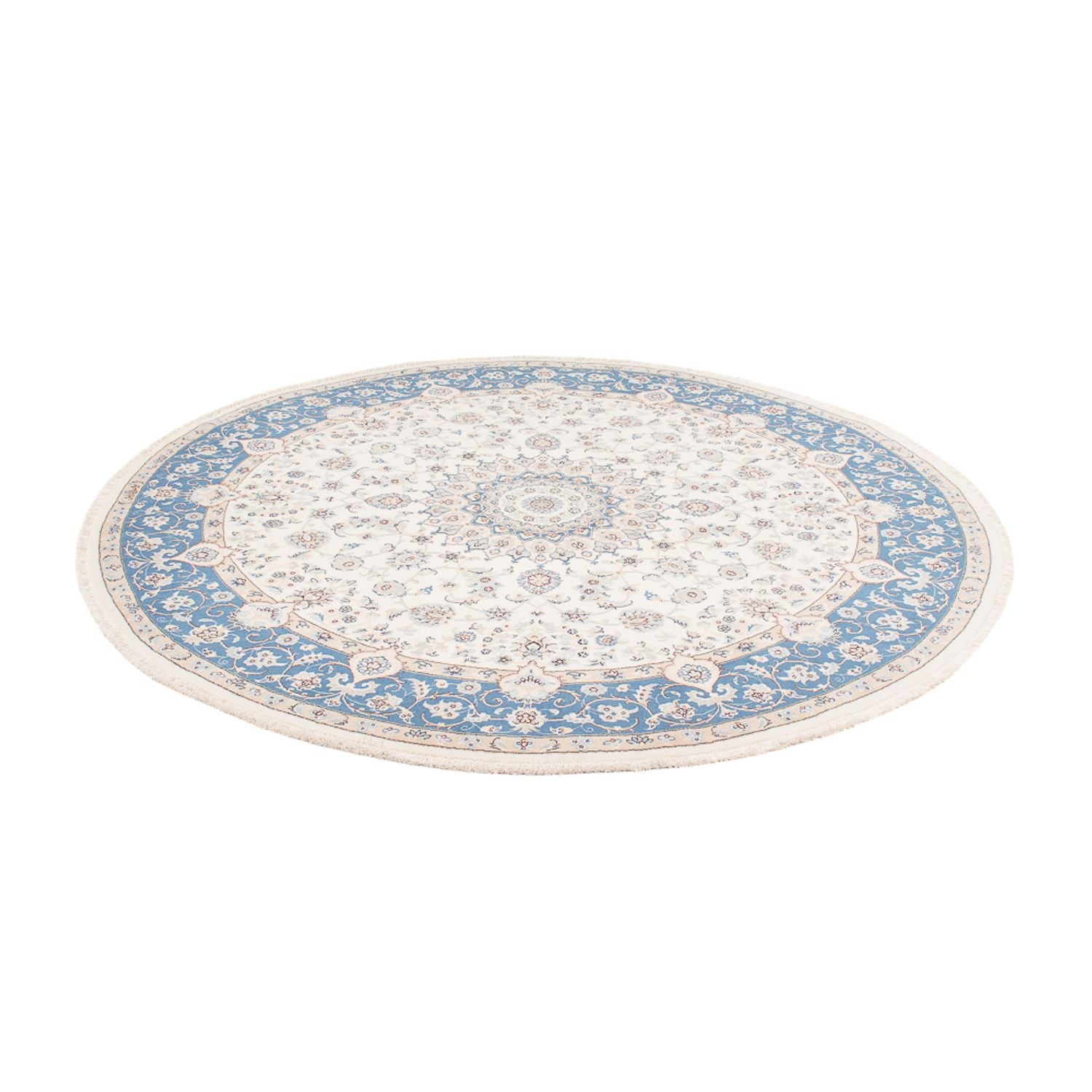 Persisk tæppe - Nain rundt  - 200 x 200 cm - creme