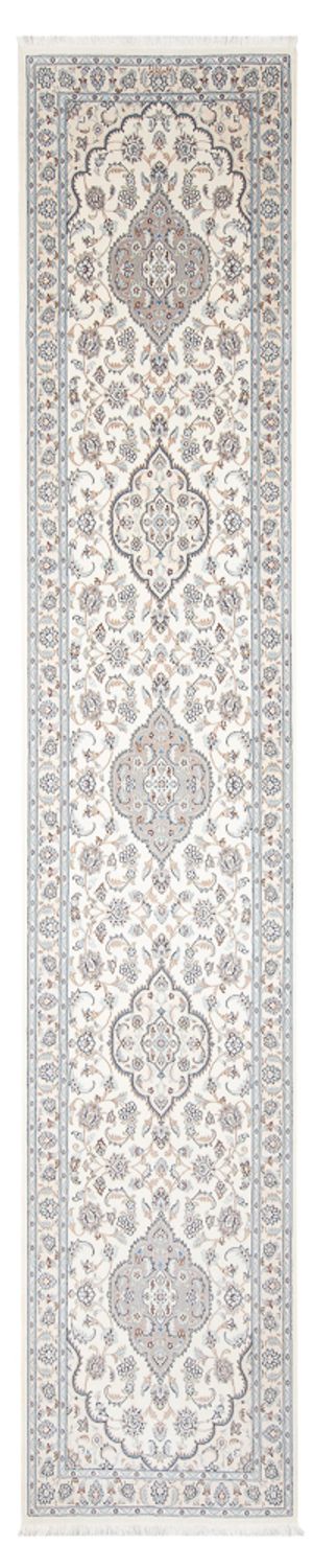 Løber Persisk tæppe - Nain - Premium - 398 x 88 cm - creme